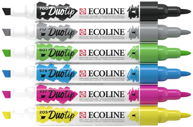 Fixy dvoustr. okr./zkosený 6-kol. Ecoline Duotip