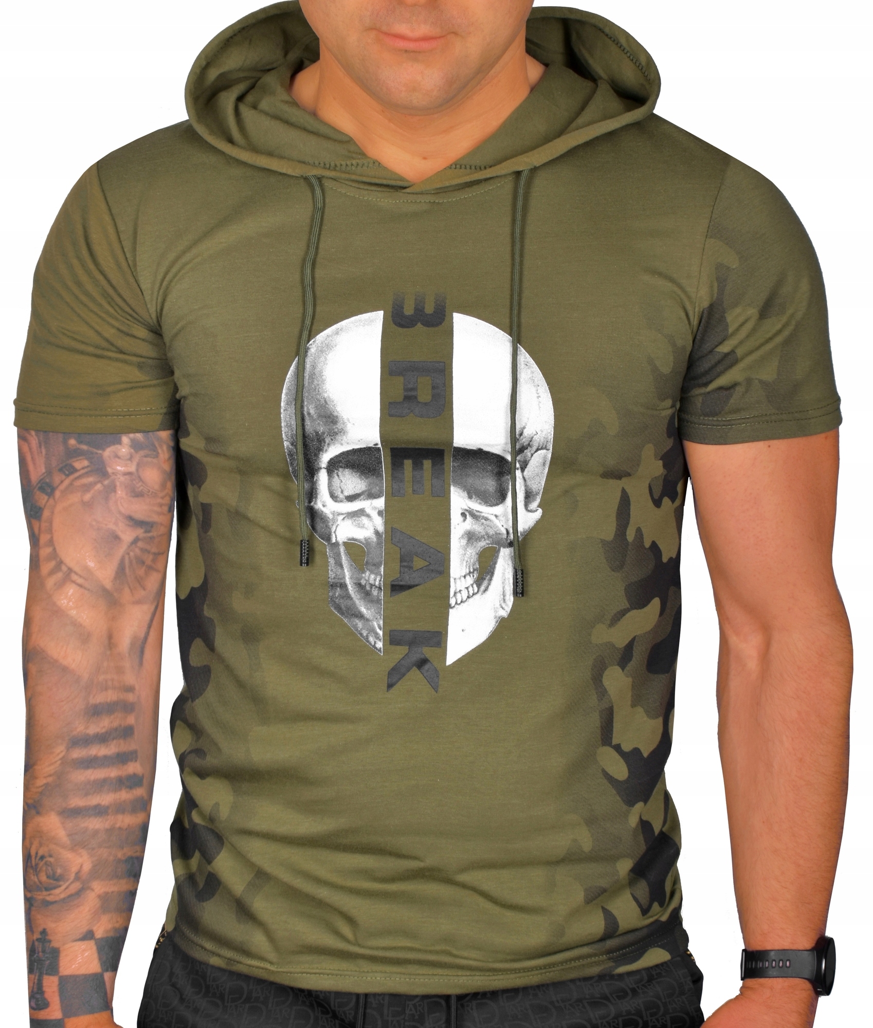 

T-shirt Męski Gładki Z Kapturem Jakość