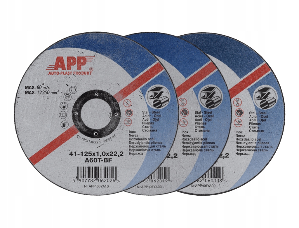 125 x 1,2 x 22,23 mm APP TARCZA PŁASKA DO CIĘCIA METALU Ntools 380 Marka APP
