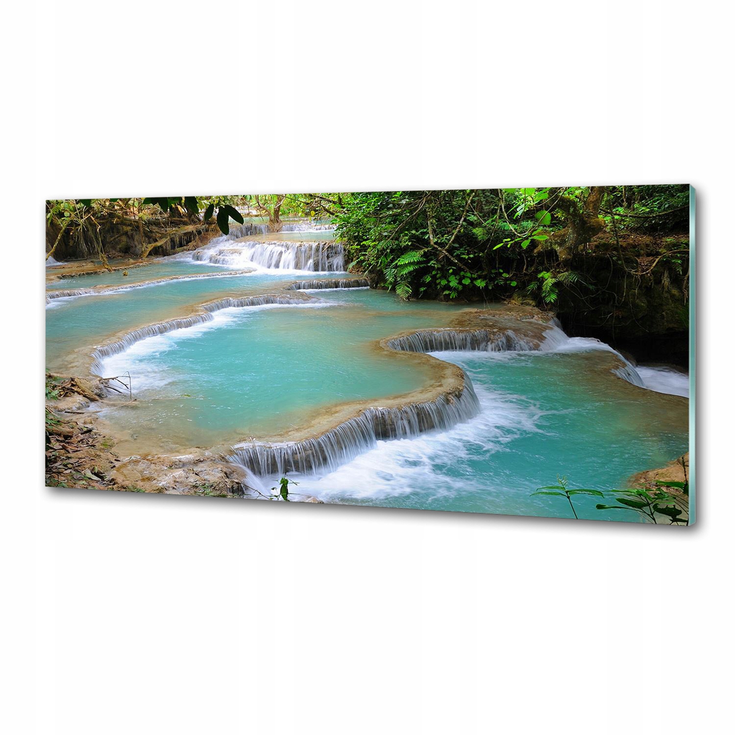 Panel do kuchyne Vodopád v lese 125 x 50 cm Lepidlo