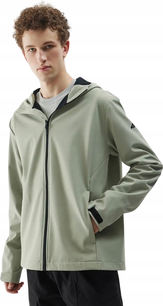 Pánská bunda softshell 4F M324 olivová 4FWSS25TSOFM324 44S vel. 2XL