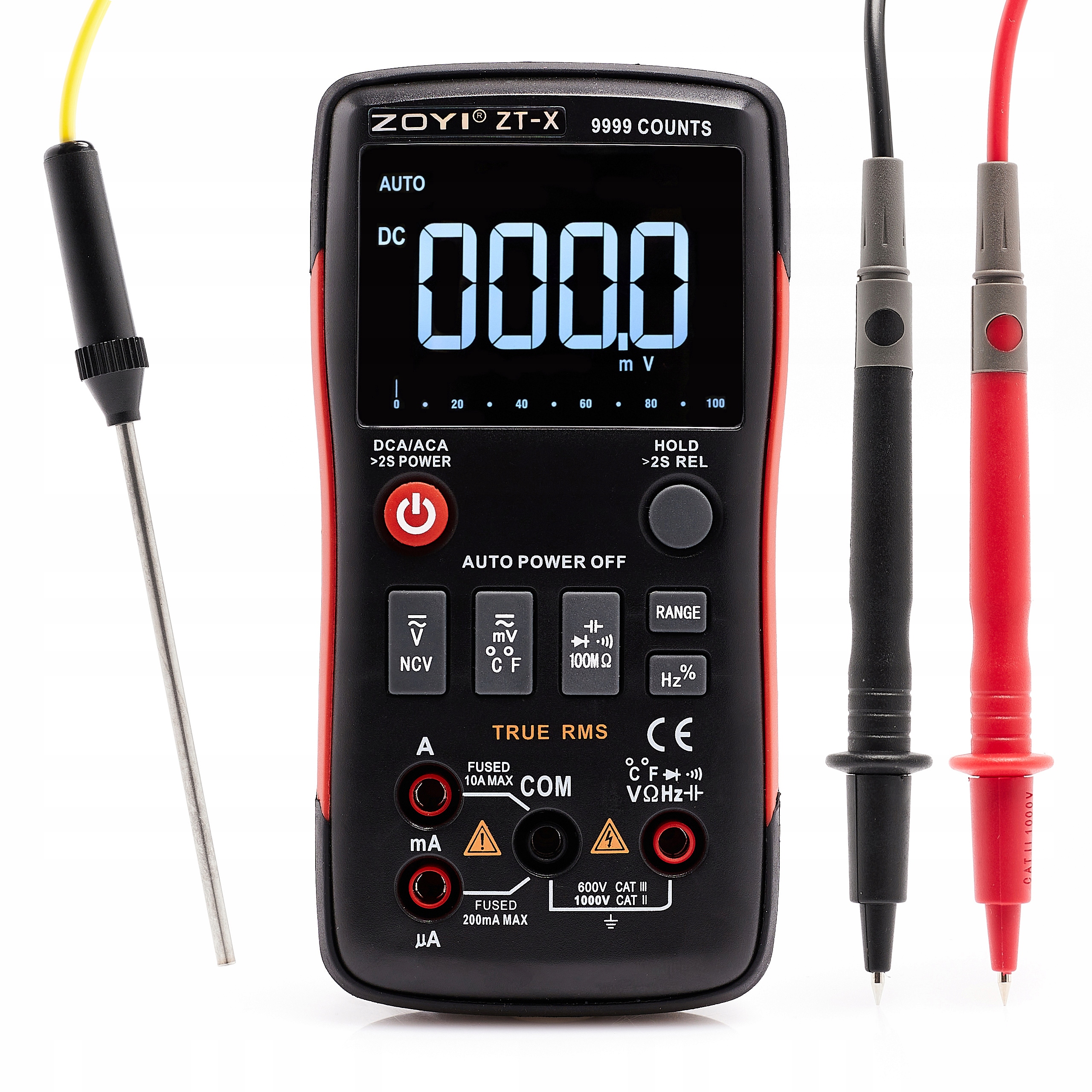Digitální Multimetr Zoyi Zt-x True Rms Ncv Měření Napětí Proudu Při Teplotě