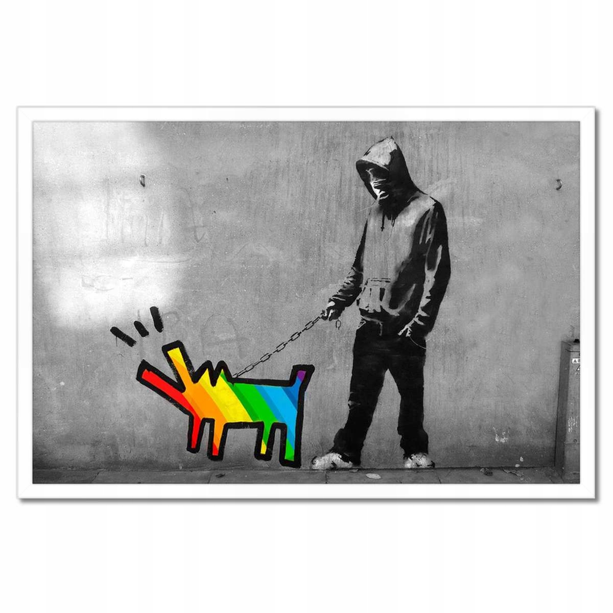 Plakáty v rámu 60x40 Banksy Duhový pejsek