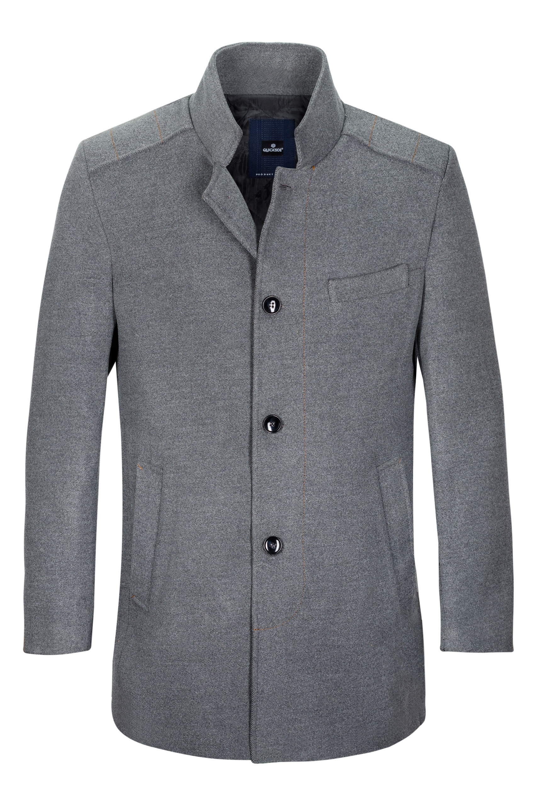 

Quickside - płaszcz męski szary grey klasyczny