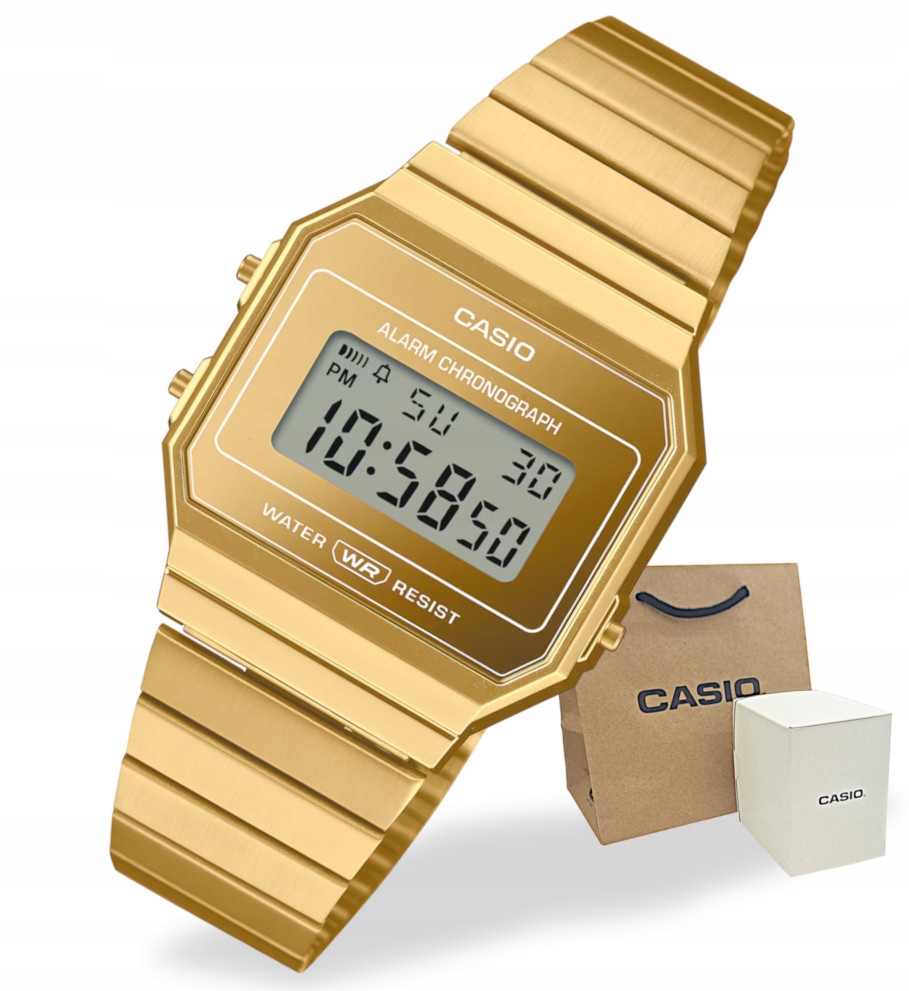 Hodinky Casio Vintage A700WEVG Retro na náramku Unisex Gravírování Bonus