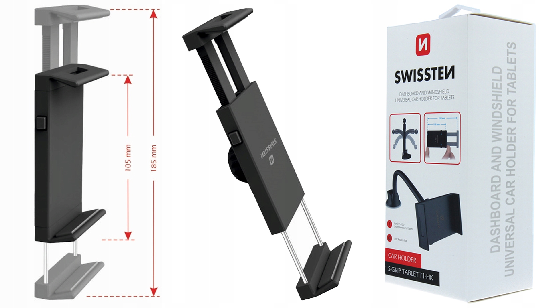 SWISSTEN Samochodowy uchwyt na tablet tel do 10" Numer katalogowy producenta 65010505