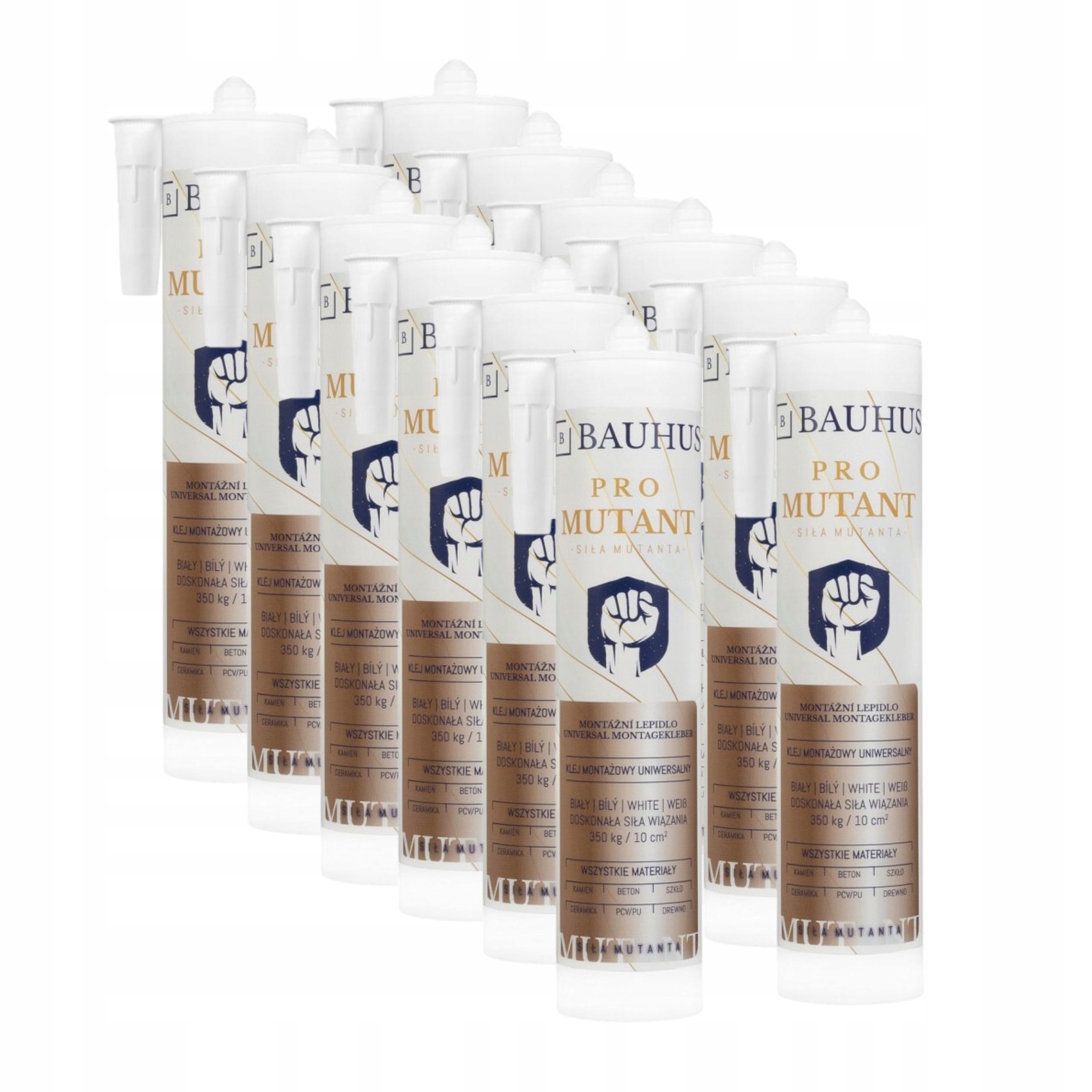 Klej montażowy uniwersalny Mutant Pro Bauhus Mocny do lameli Zestaw 12szt