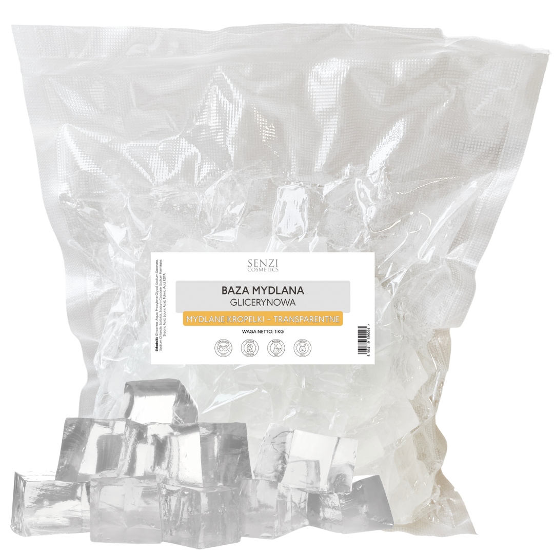 Glycerinová mýdlová báze Mýdlové Kapky Transparentní Krájená 16x1kg