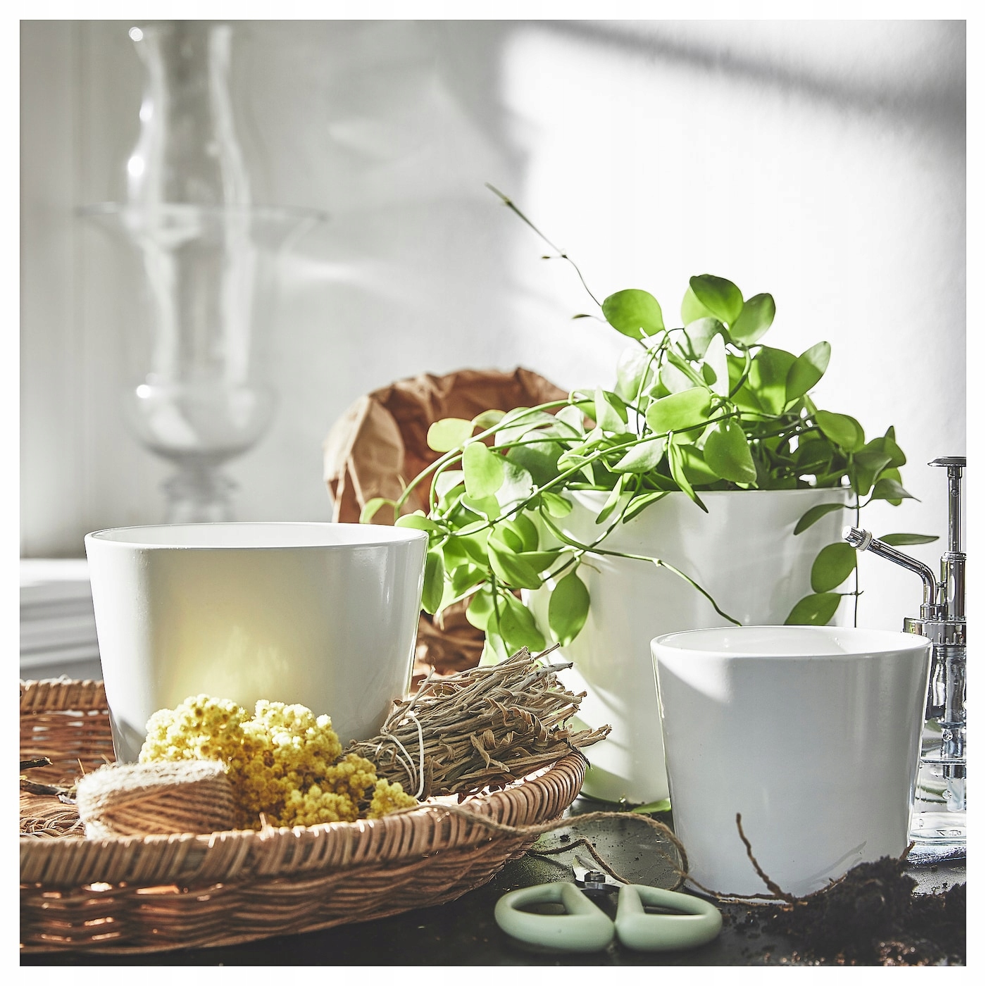 SOJABONA Osłonka doniczki - biały 15 cm Kod producenta 705.335.75