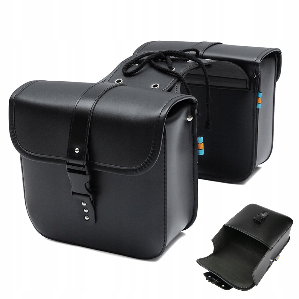 Kožené Boční Tašky Na Motocykly Černé Levé Pravé