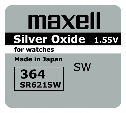 

Bateria srebrowa Maxell SR621W SR60 D364 LR621 364