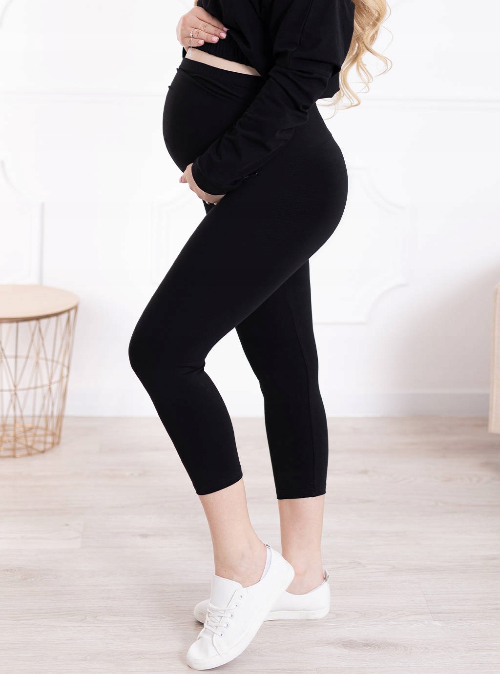 LEGGINSY CIĄŻOWE RYBACZKI Z PANELEM SPODNIE S Płeć kobieta