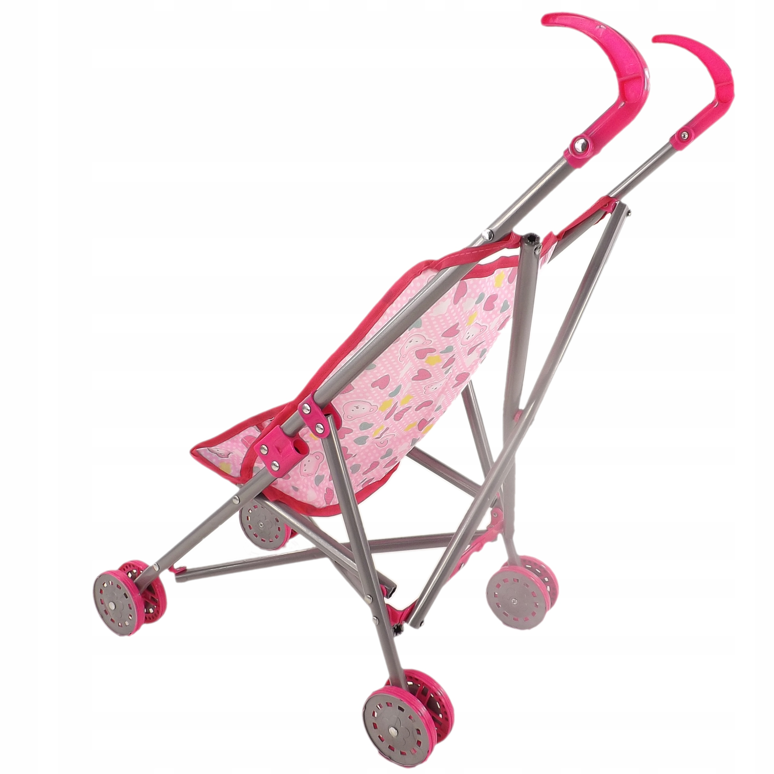 ZESTAW 3W1 DLA LALKI WÓZEK BUJACZEK HUŚTAWKA 8848 Kolor dominujący odcienie różu