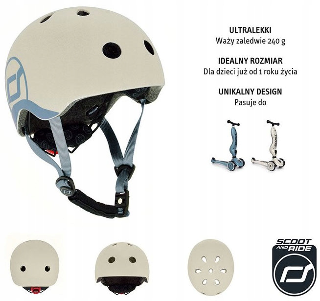 HULAJNOGA TRÓJKOŁOWA Scoot & Ride 2w1 KASK ASH Amortyzacja przód