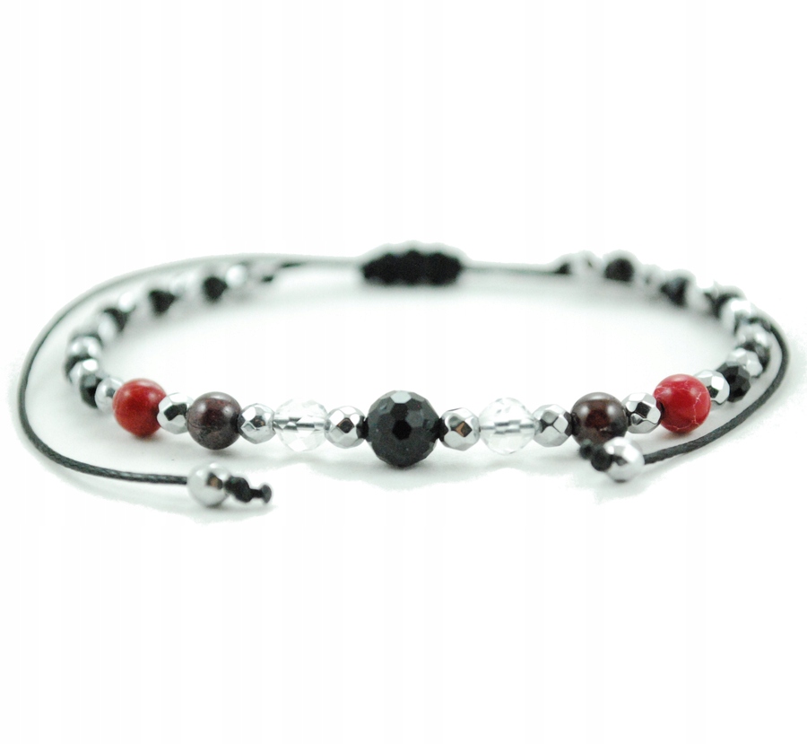 Bransoletka celebrytka czarny Turmalin znak zodiaku Baran zodiak TZ01