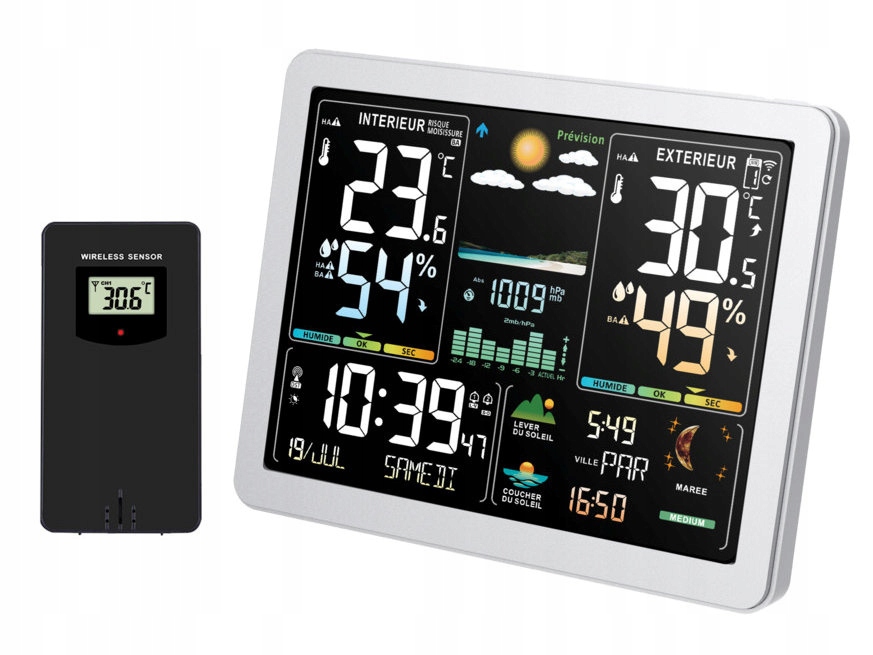 Meteostanice Jvd RB3568 Sonda Alarmy Počasí Teplota Vlhkost Měsíc