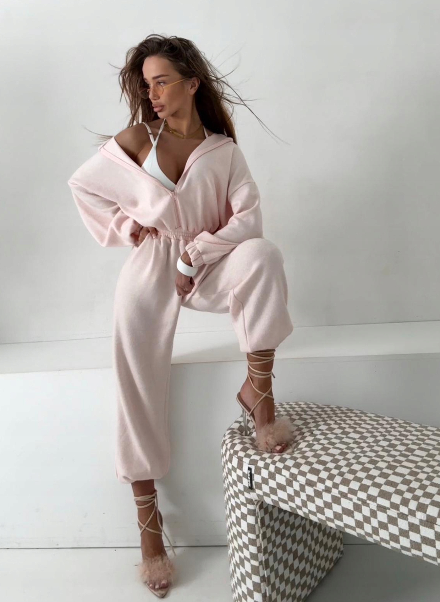 Růžový dámský overal Sonia s vlnou Agatha Studio One Size
