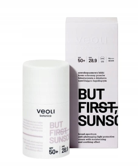 Veoli Botanica But First Sunscreen SPF50+ Szerokopasmowy lekki kr...