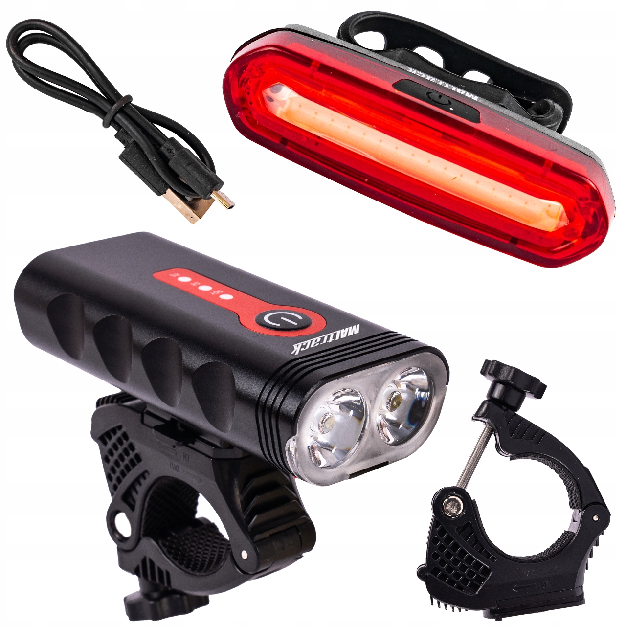 Světlo Na Kolo Kabel Usb Led Zadní Přední Akumulátorové 360° Stupňů