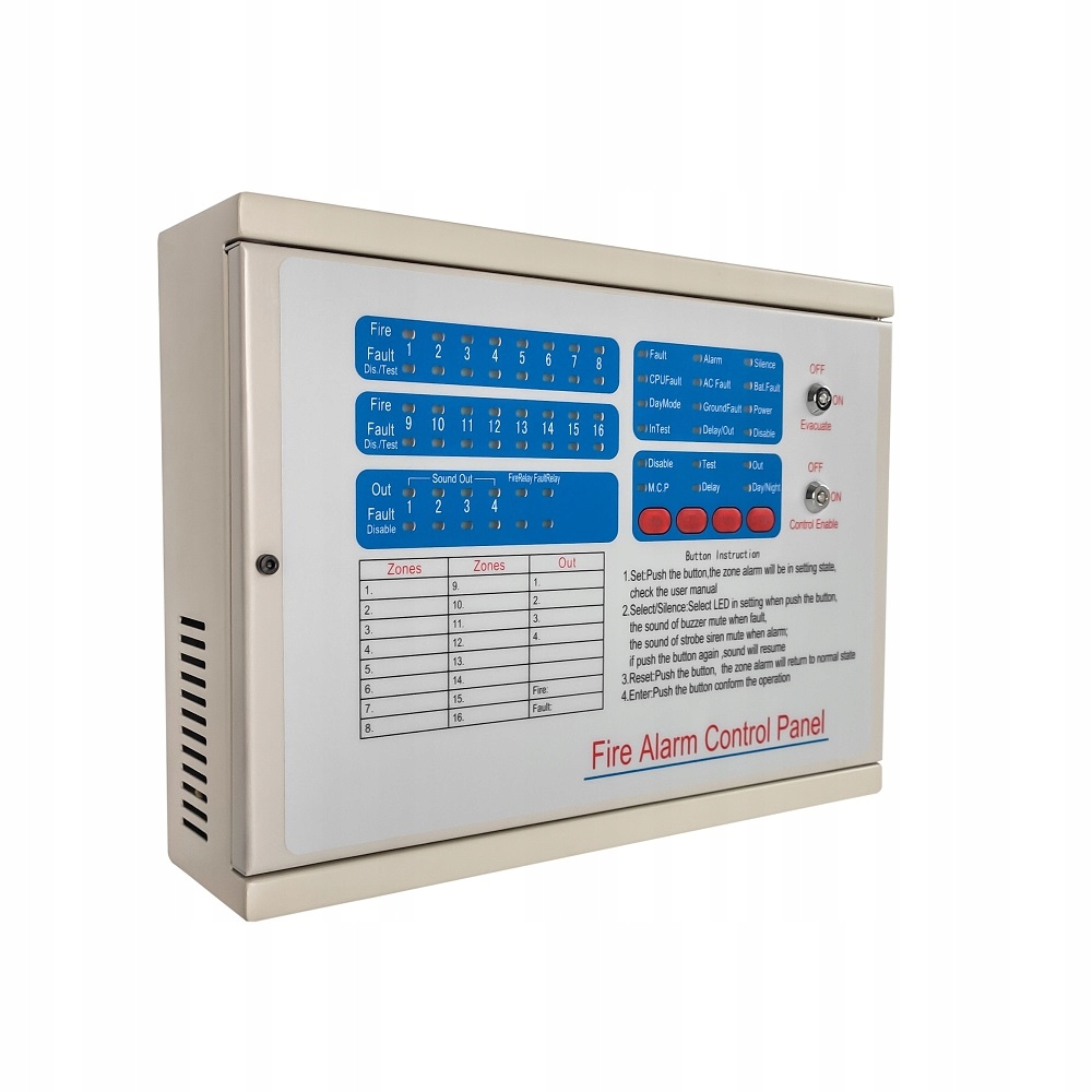 Centrala Sygnalizacji Pożaru FACP-8Z, 8 Liniowa Typ alarmu przewodowy