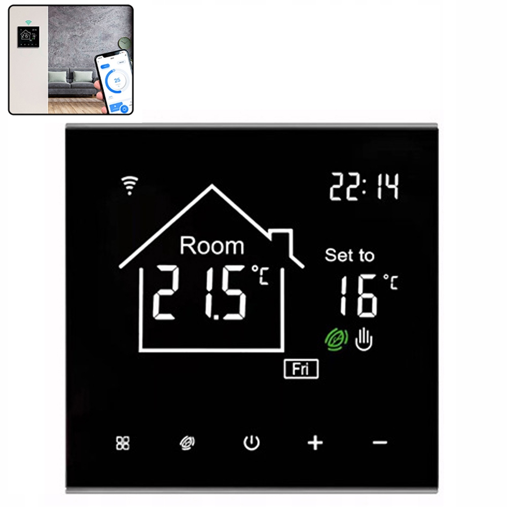 Termostat Pro Podlahové Vytápění Topné Rohože Wifi Tuya LCD 16A Smart
