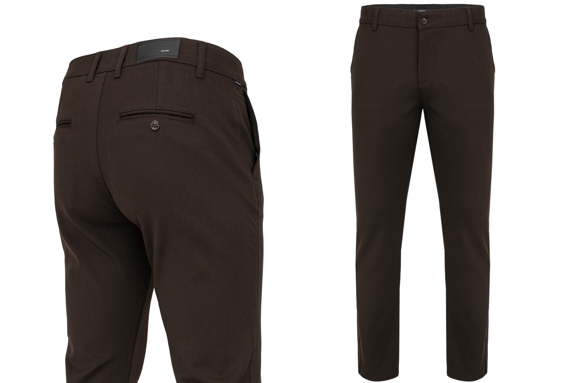 Pánské Kalhoty Hnědé Čokoládové Elegantní Klasické Casual Hladké: 33