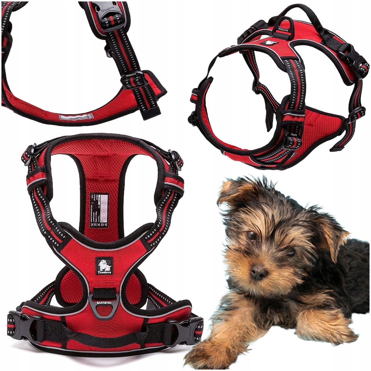 Levně Postroje Pro Psa Truelove Easy Walk Silné, Odolné, Reflexní, Červené Xs