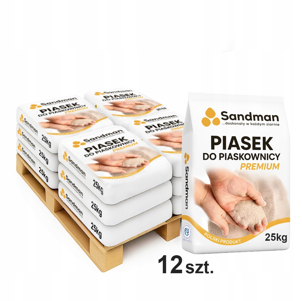 PIASEK DO PIASKOWNICY CZYSTY Z ATESTEM 300 KG Produkt Polski