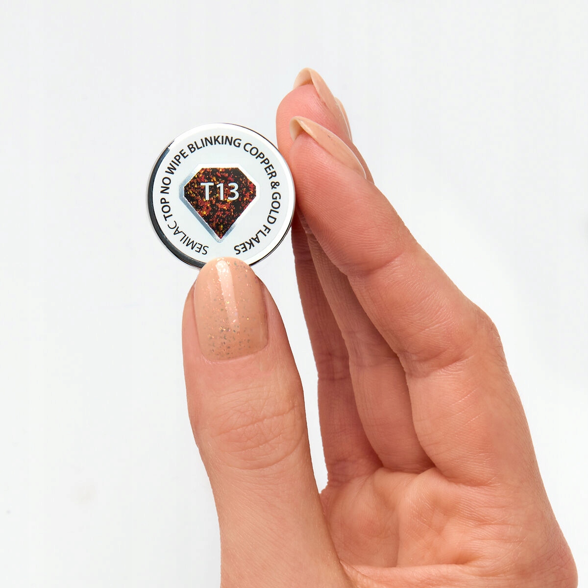 SEMILAC T13 TOP BLINKING COPPER GOLD NO WIPE 7ML Marka Semilac