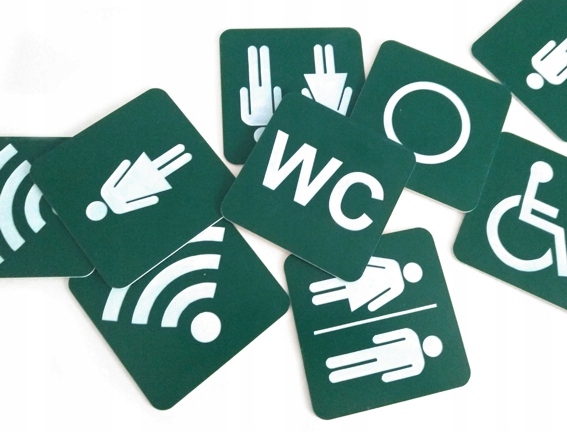 TABLICZKA toaleta WC 10x10 cm emblemat GRAWER znak