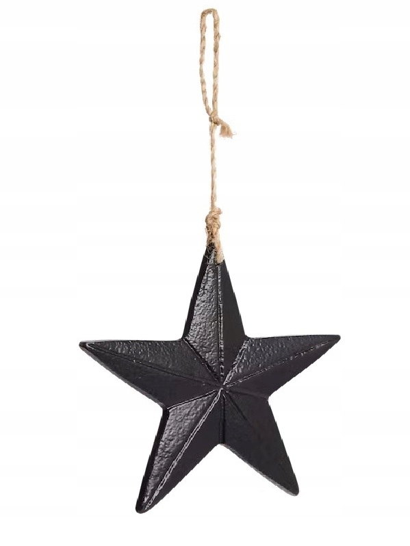 

Zawieszka Gwiazdka metalowa 10 cm czarna