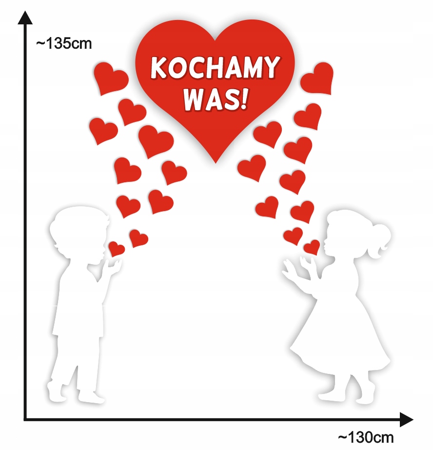 Dekoracja Dzień Mamy i Taty - DZIECI+SERCA - XXL Bohater brak