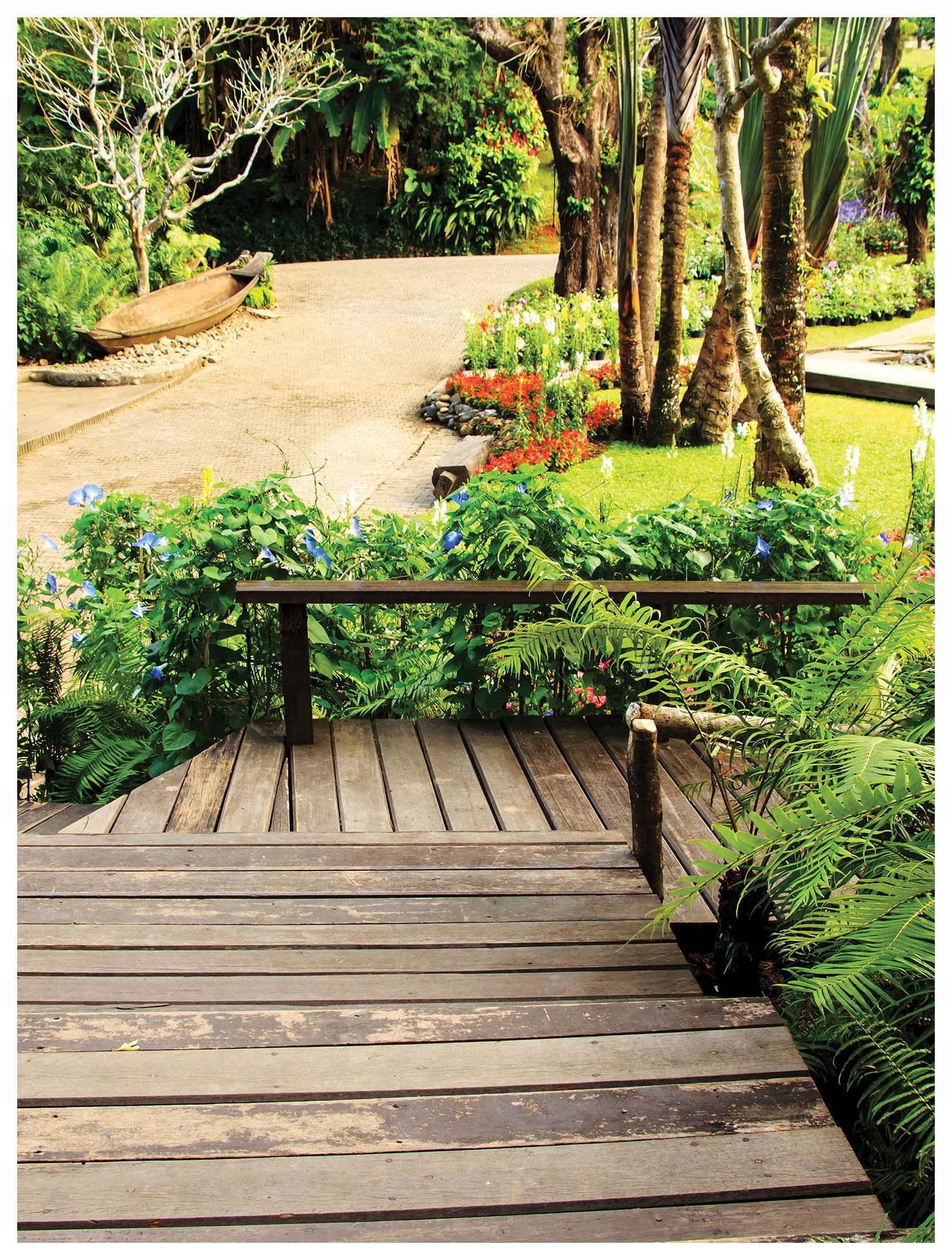 Fototapeta Pokojná záhrada Cesta zelená kvety vinylová 184x254 lepidlo