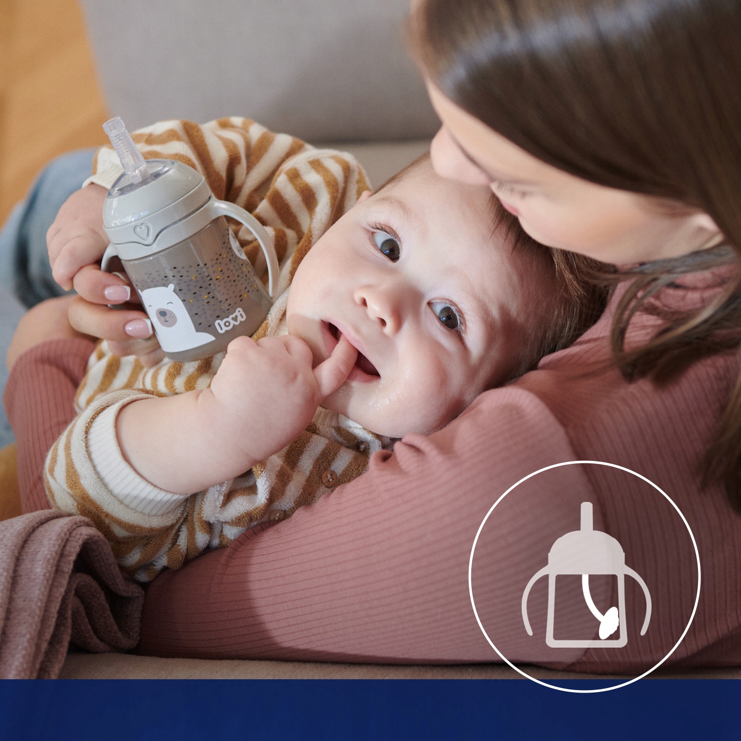 Az első szívószálas bögre súllyal LOVI 150ml További jellemzők a szívószál profilos formája BPA-mentes fogantyú