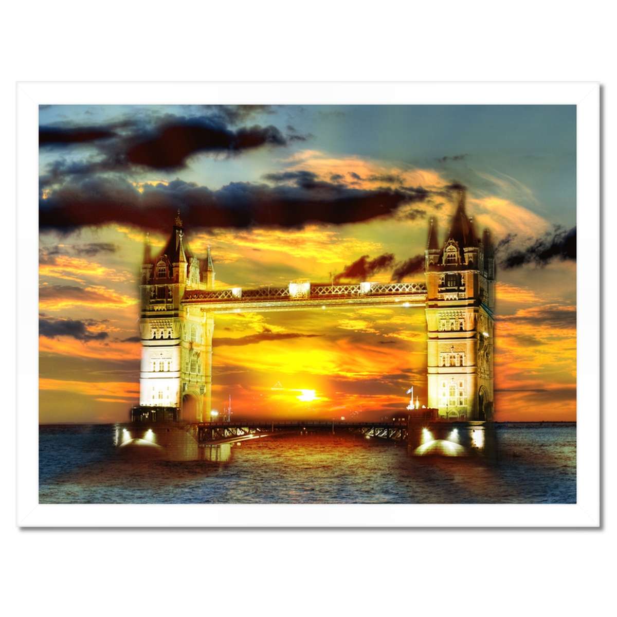 Plakáty v rámu 40x30 Tower Bridge Londýn Anglie Západ slunce