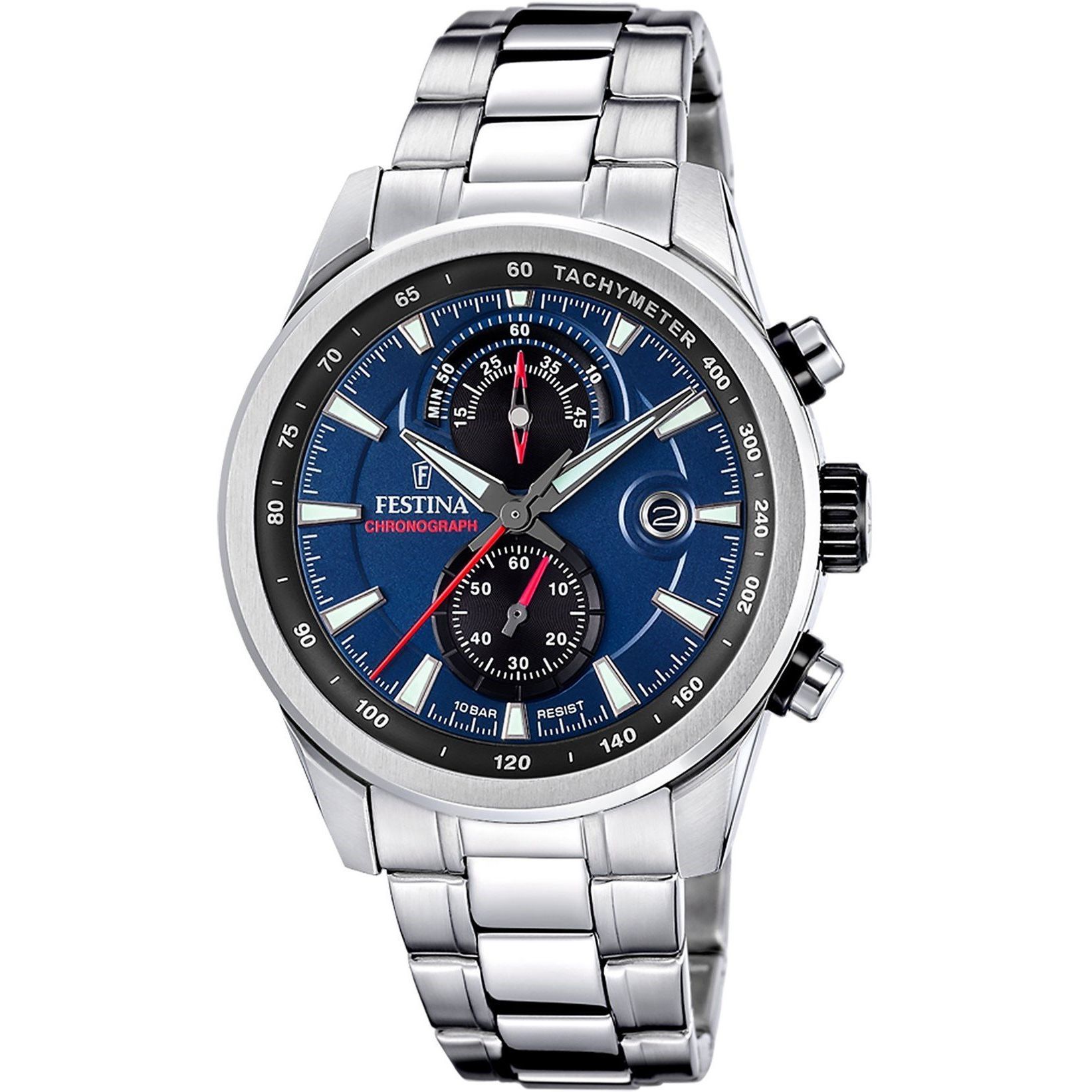 Festina Timeless Chronograph 20694/5 Hodinky s modrým ciferníkem chronograf