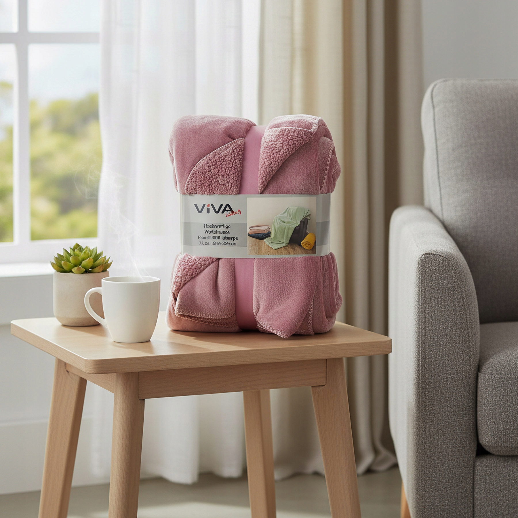 Deka z mikrovlákna beránek, jednobarevná starorůžová, 150x200cm