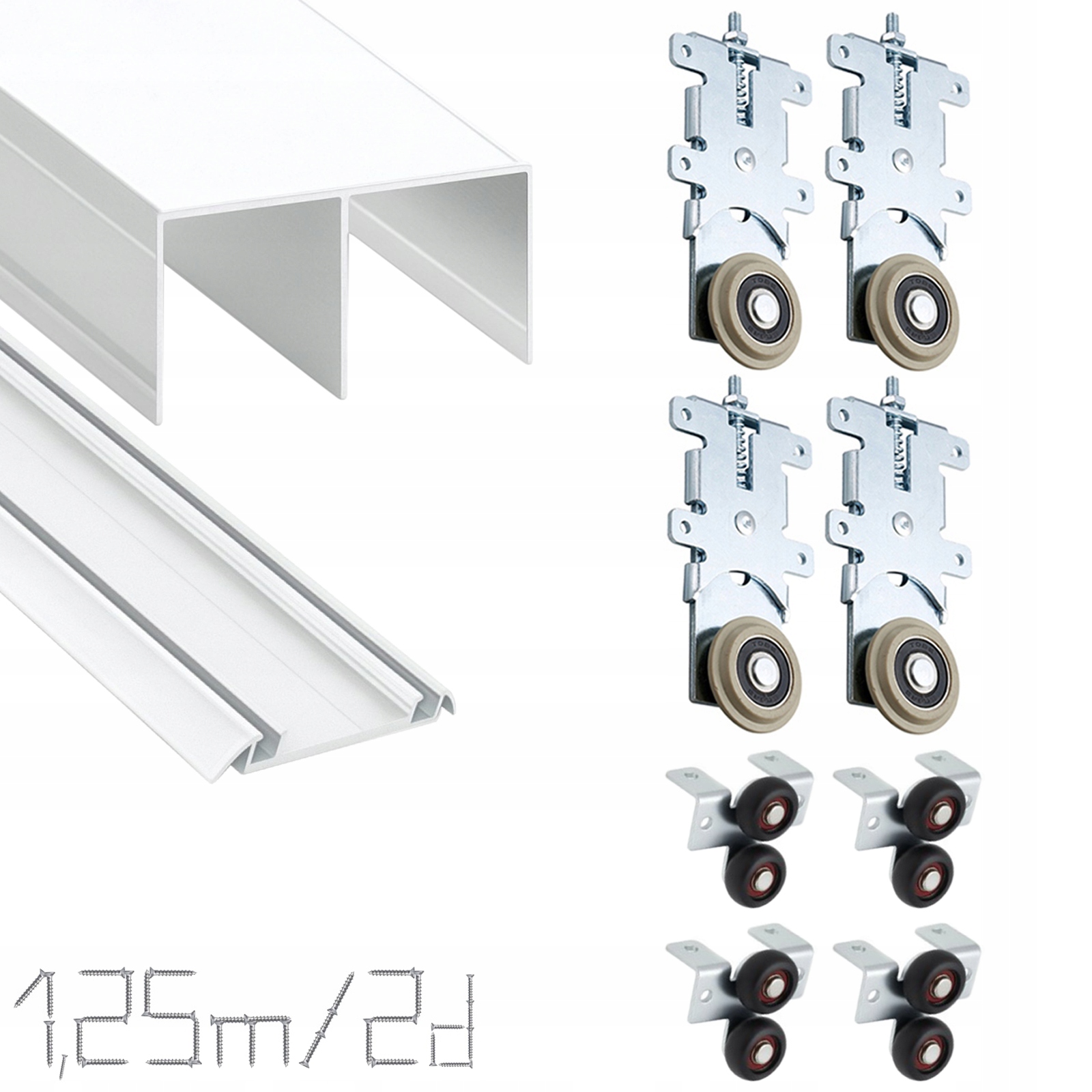 Posuvný systém skříň 1,25 m 2 dveře Bílé