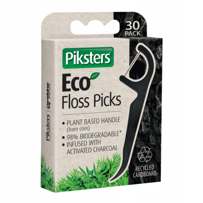 

Piksters Eco Floss Picks niciowykałaczki z węglem