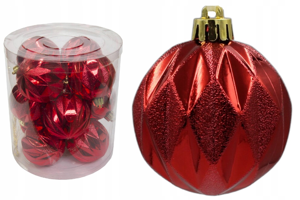 

Bombki Plastik Bombka Zestaw Bombek 6cm 12szt Czer