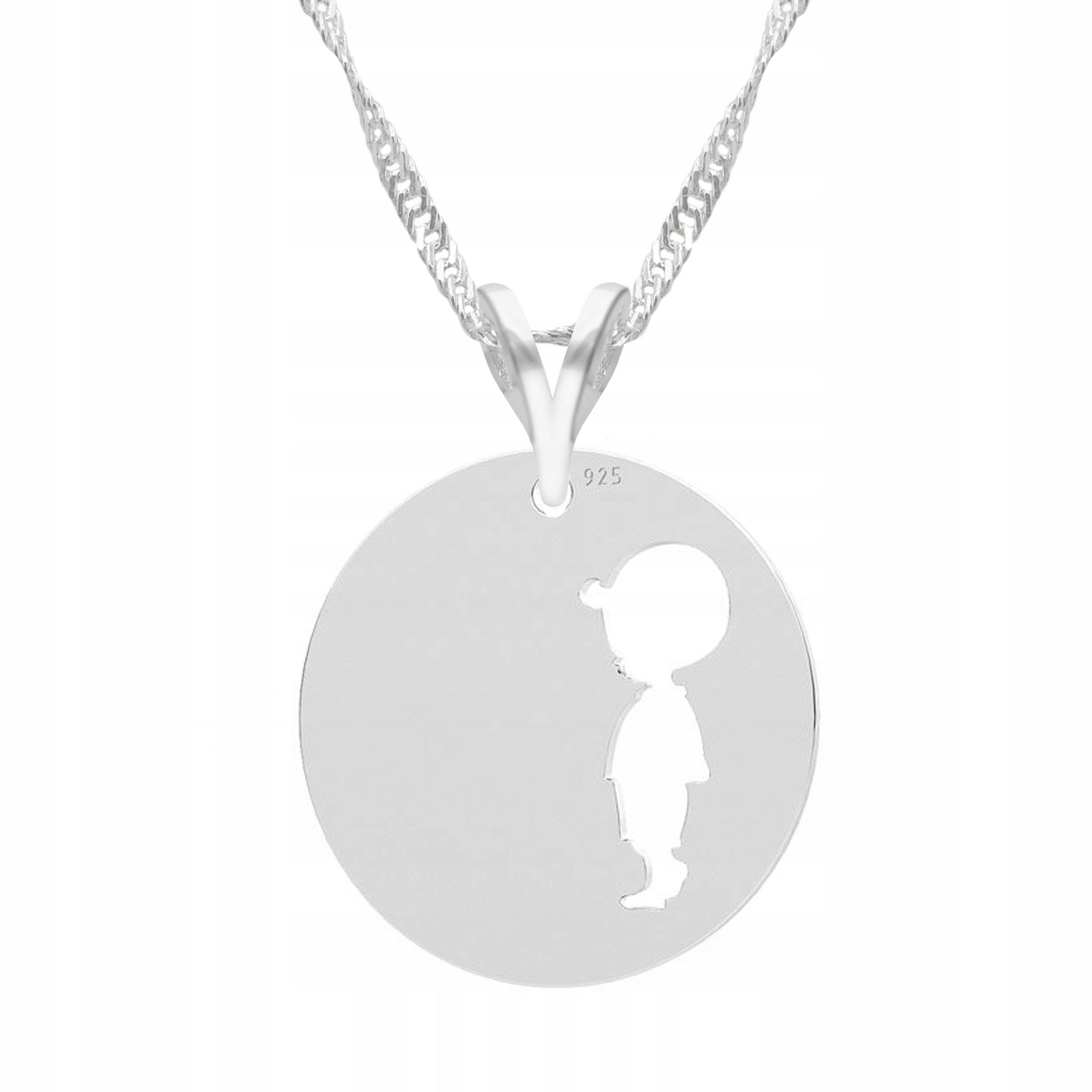 Stříbrný náhrdelník Family s chlapeckým plíškem Chlapec Rodina Stříbro 925