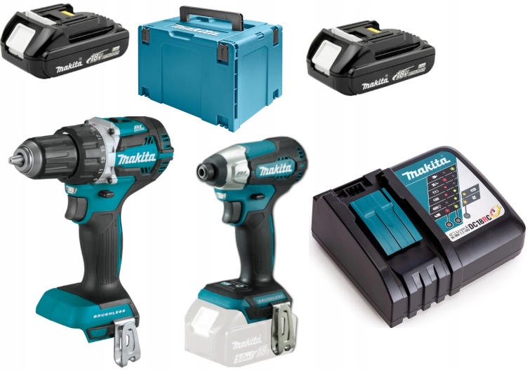 Makita DLX2423AJ Zestaw Combo Aku 18V Wkrętarka DDF487 Zakrętarka DTD157