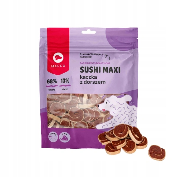 Maced psí pamlsek sushi maxi kachna s treskou pamlsek 500 g