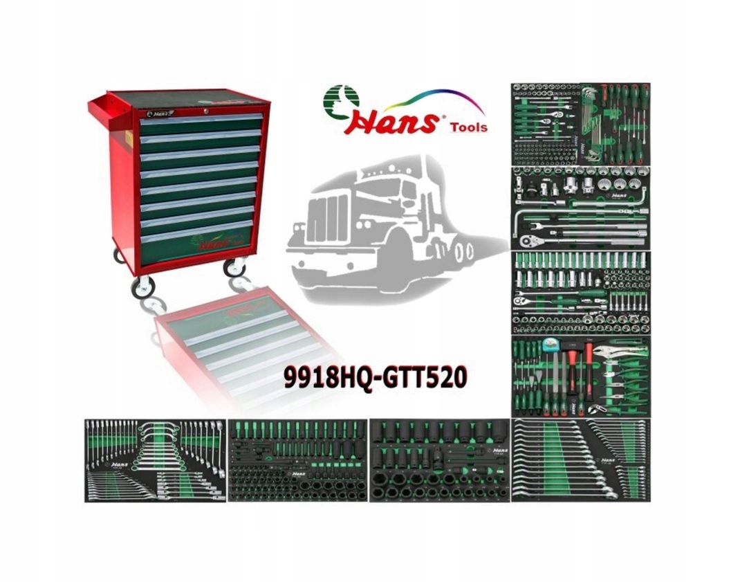 HANS TRUCK Wózek narzędziowy 520 elementów