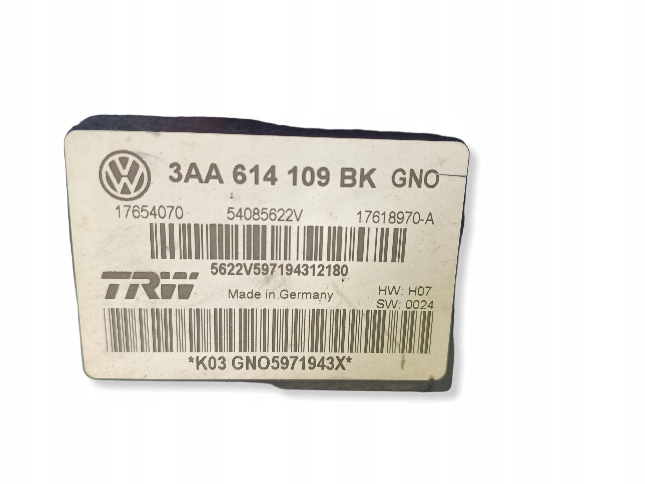 pump ABS control unit VOLKSWAGEN PASSAT B7 CC 3AA614109BK