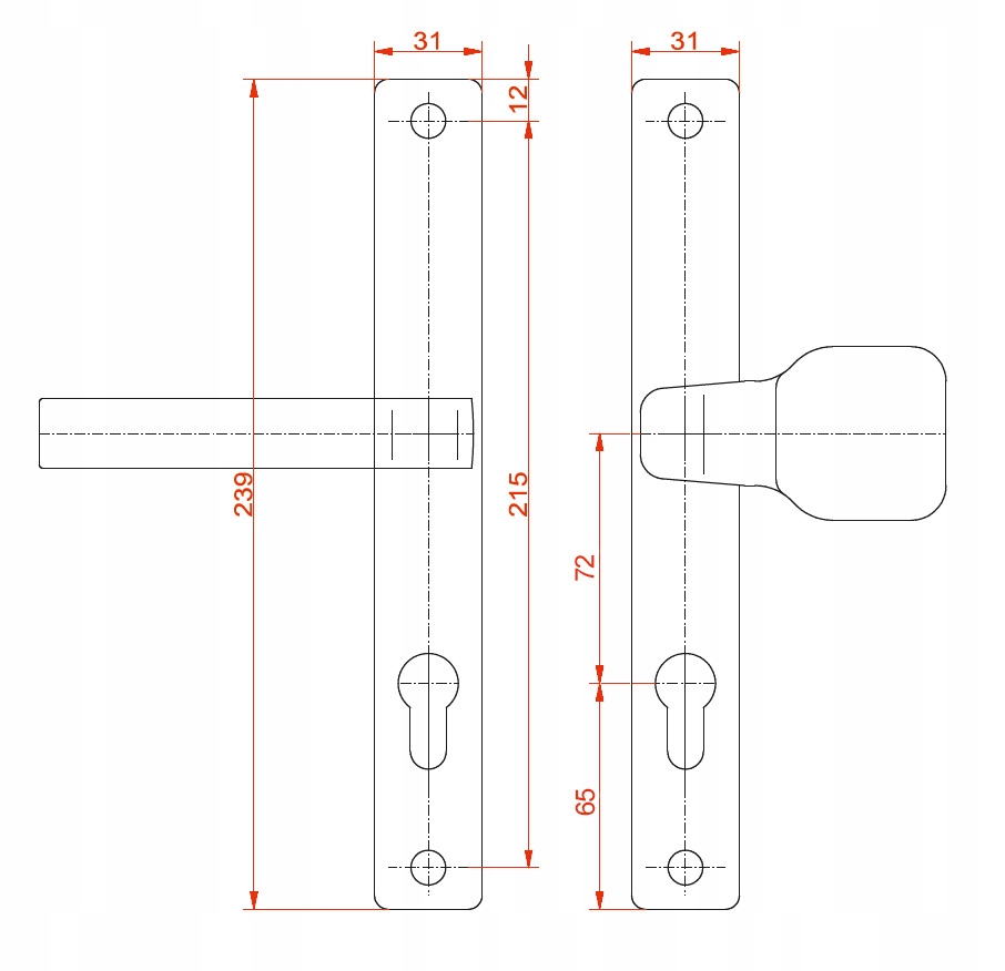 KLAMKA POCHWYT DO FURTKI BRAMKI CZARNA ROZSTAW 72MM STEELFENCE Rodzaj Klamka do furtek i bram