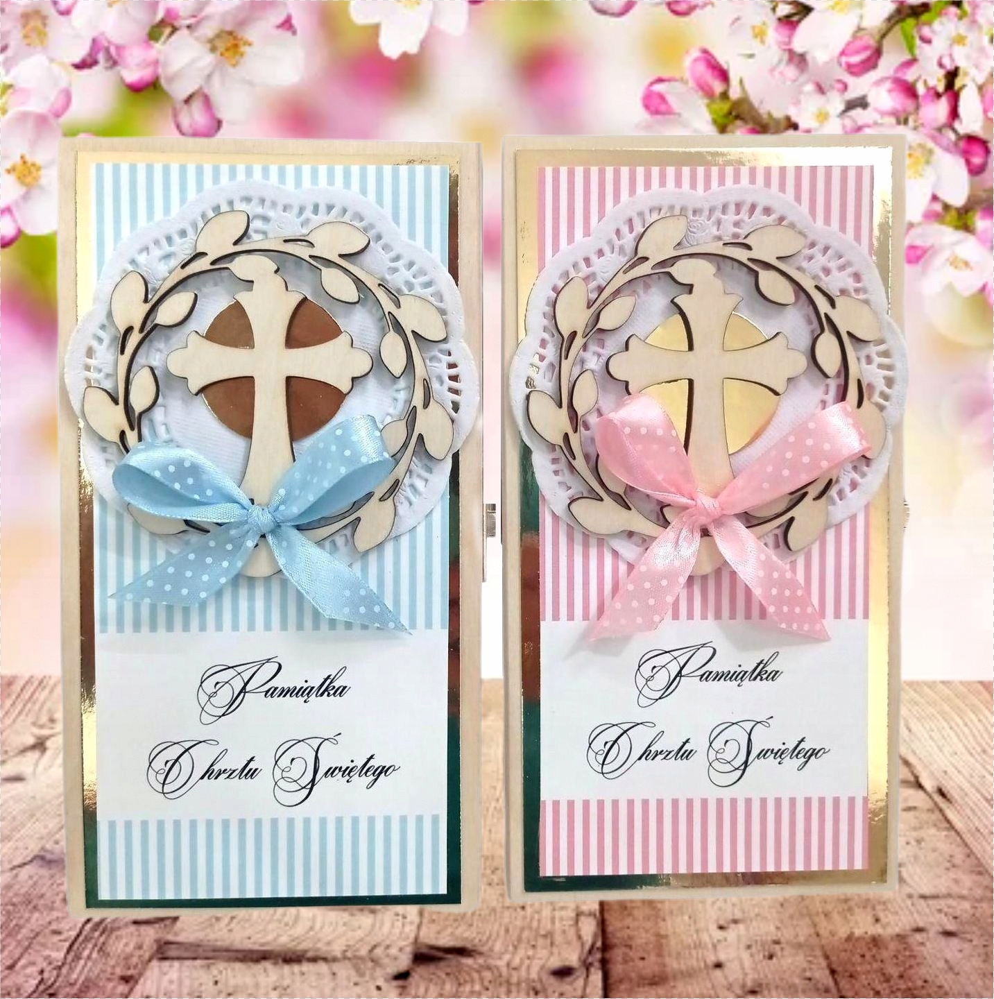 Pamiątka Chrztu pudełko z miejscem na gotówkę KOL Okazje chrzest