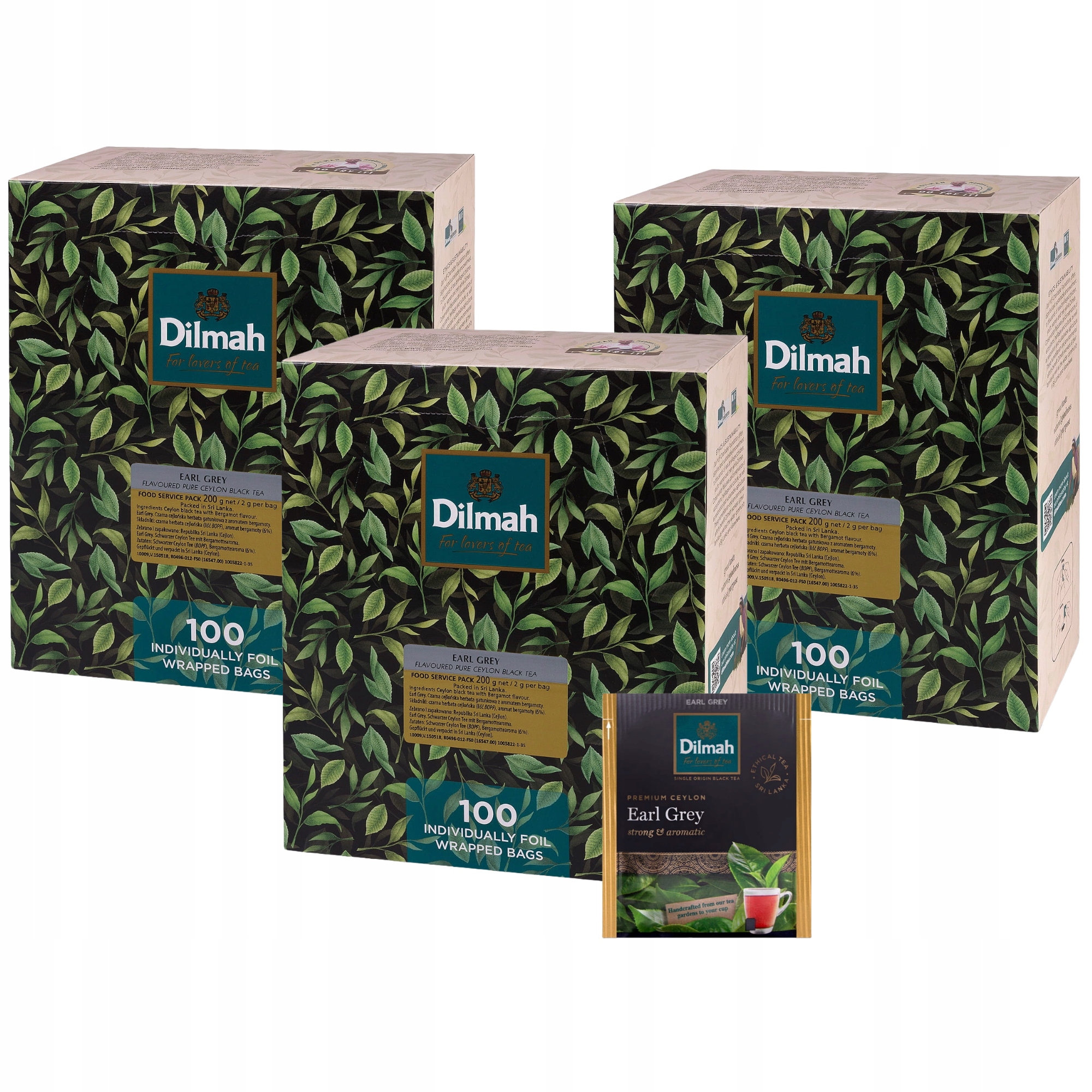 Herbata czarna Dilmah Earl Grey 100 kopert x3