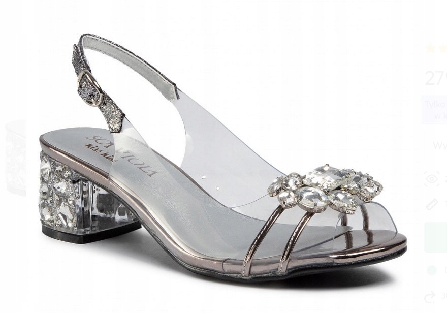 Scaviola pewter sandálky podpatek G25 kameny r36