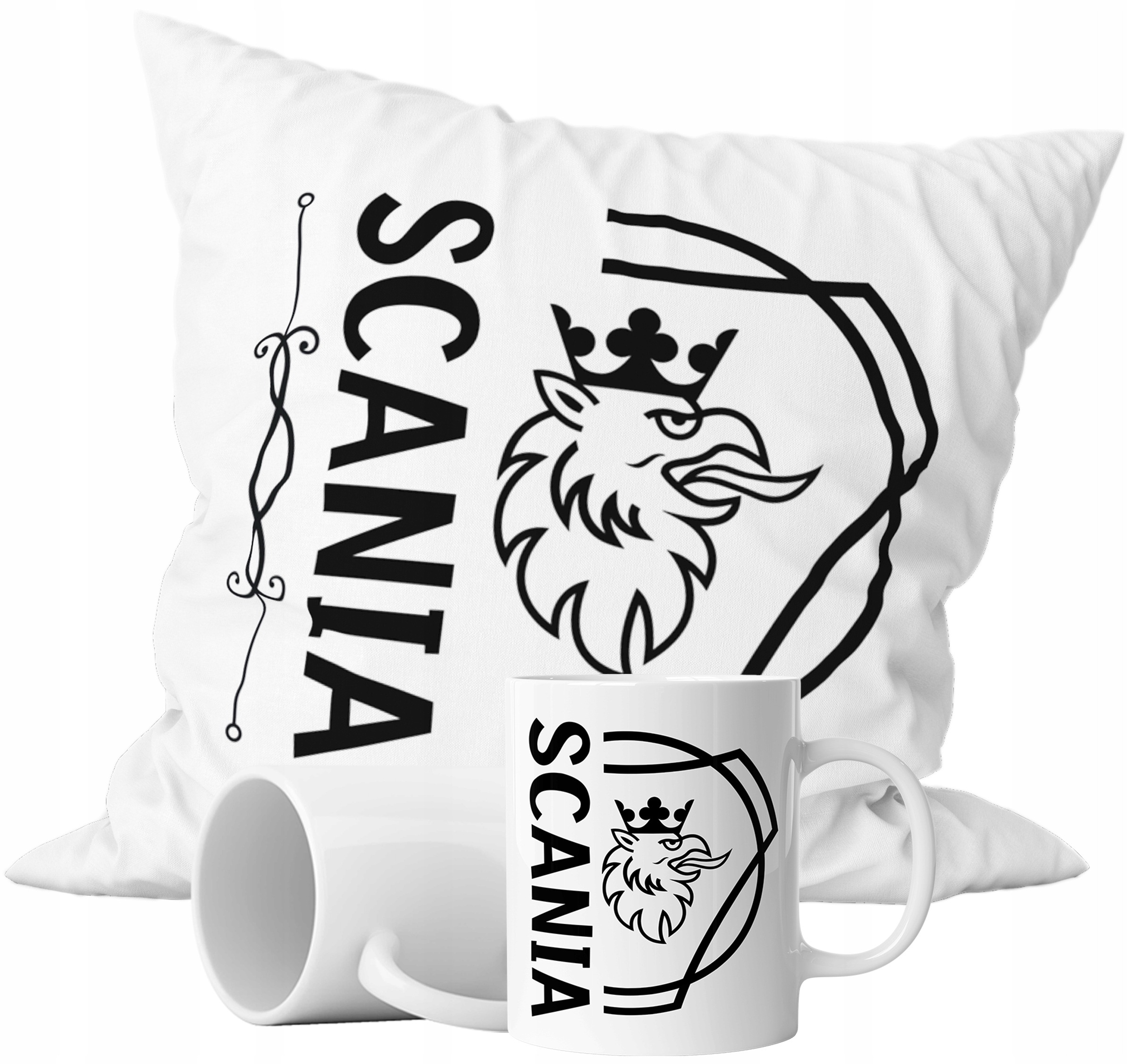 ZESTAW KUBEK+PODUSZKA SCANIA LOGO DLA FANA PREZENT